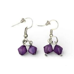 Elegant Purple Dangle Earrings